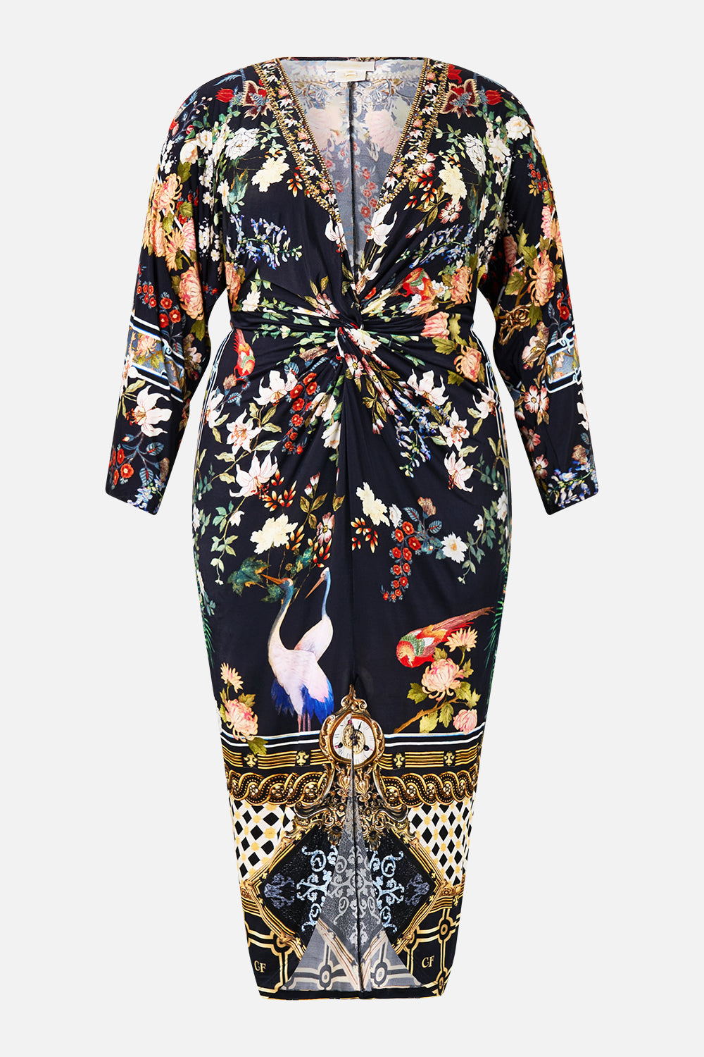 LONG SPLIT FRONT TWIST JERSEY DRESS PALACIO POETRY