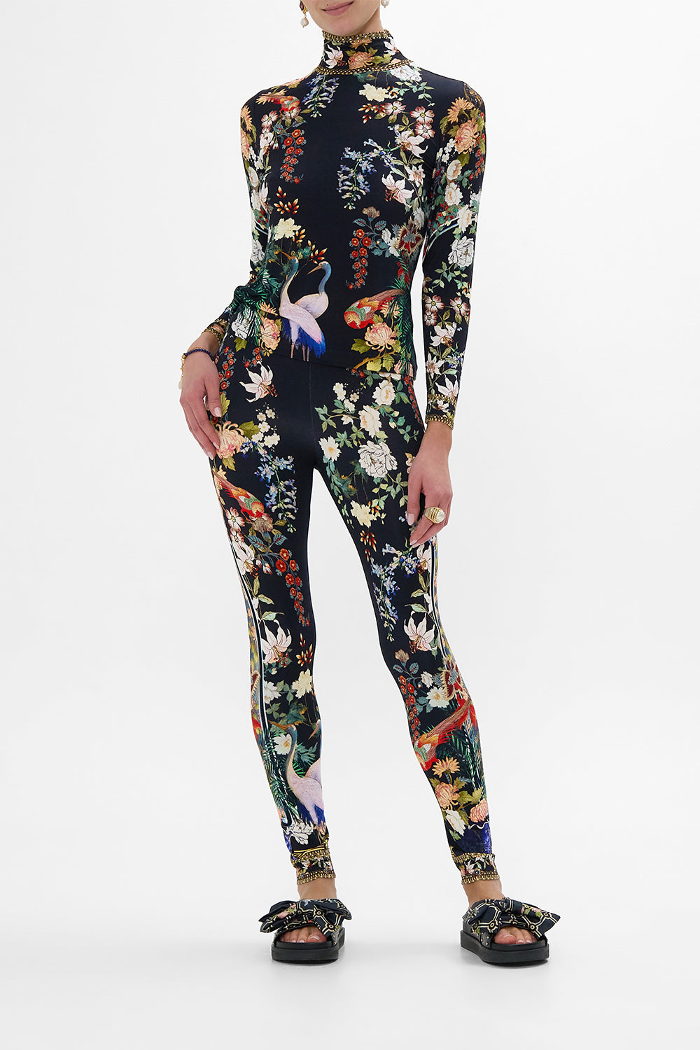 CAMILLA Jersey Turtleneck in Palacio Poetry print