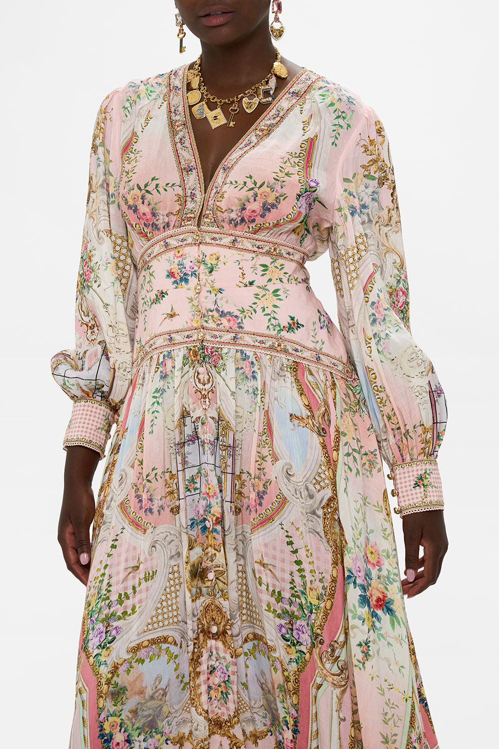 BUTTON THROUGH DRESS WITH EXTENDED WAISTBAND LISBON LULLABY