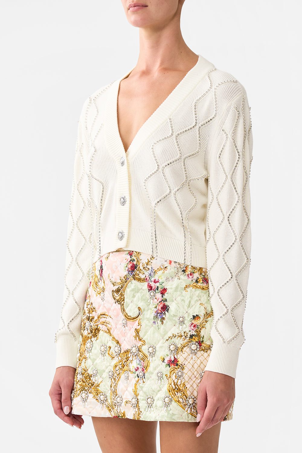 CROPPED KNIT CARDIGAN THE QUEENS QUARTERS