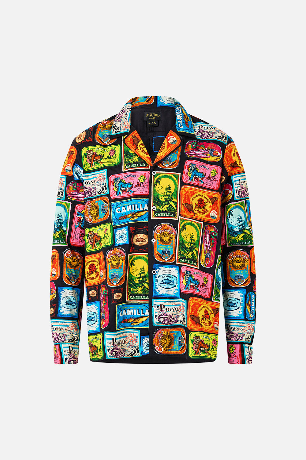 PATCHWORK LONG SLEEVE CAMP COLLAR SHIRT SAL DO MAR