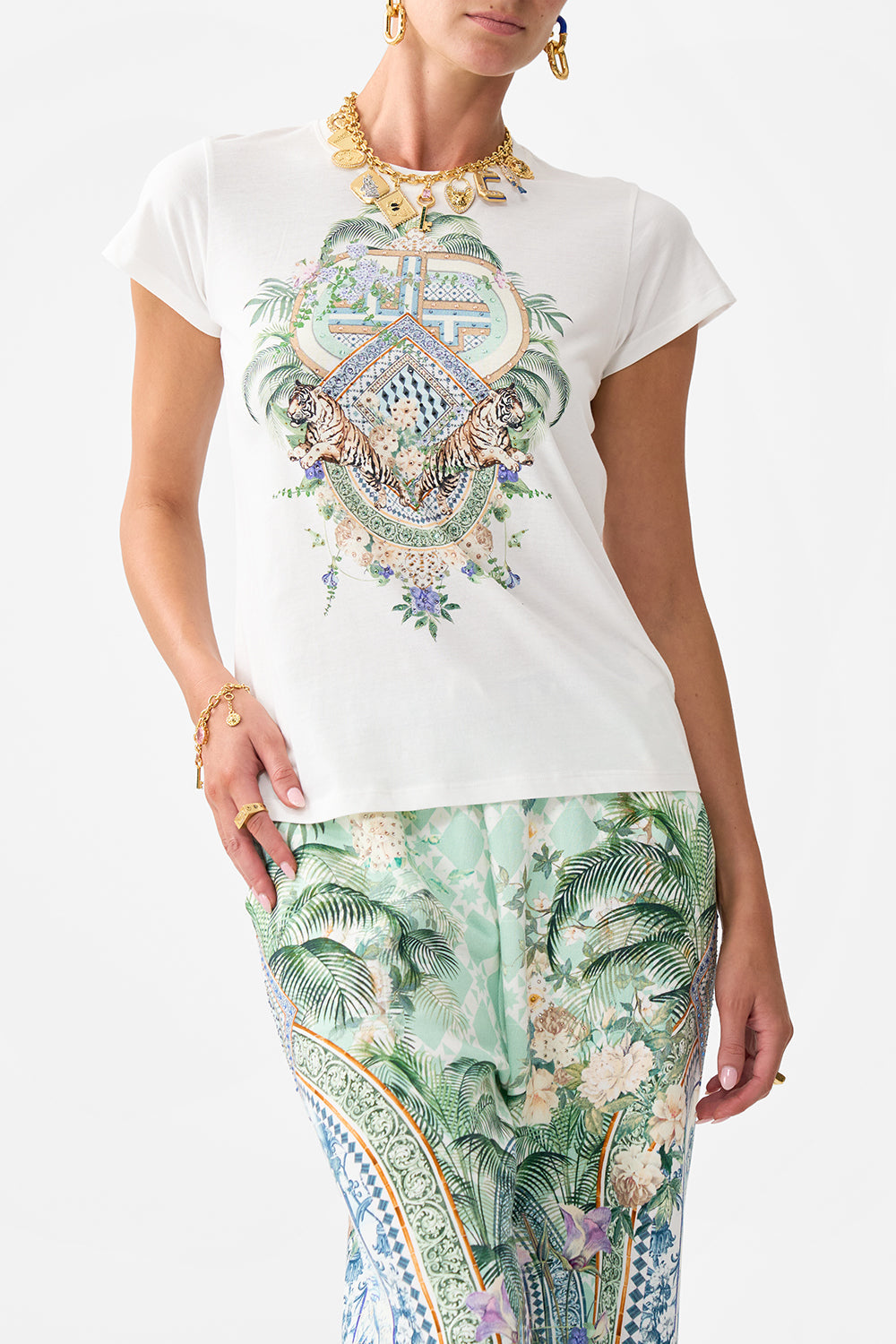 The CAMILLA RING HEADBAND LISBON LULLABY in our  print.