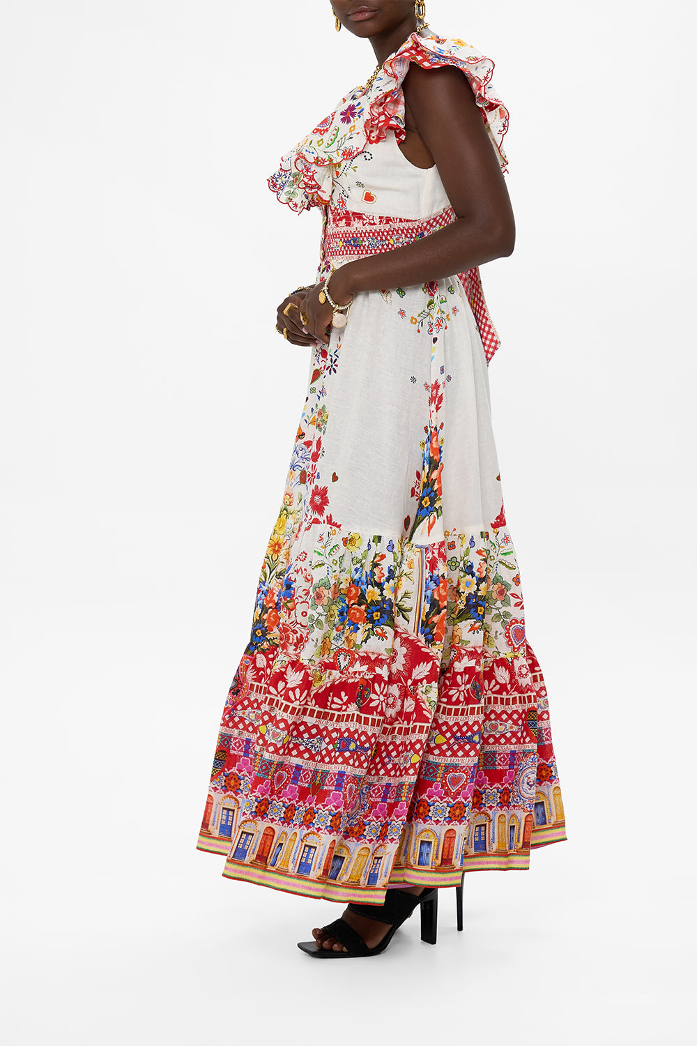 TIERED DRESS WITH NECK FRILL FAITH, LUCK & JUSTICE