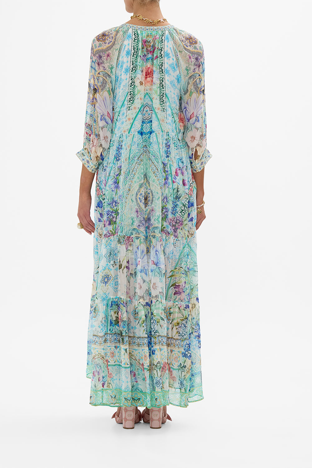 LONG GATHERED PANEL DRESS SUNRISE IN SINTRA