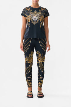 SLIM FIT ROUND NECK T-SHIRT - BLACK BAROQUE AROUND THE CLOCK