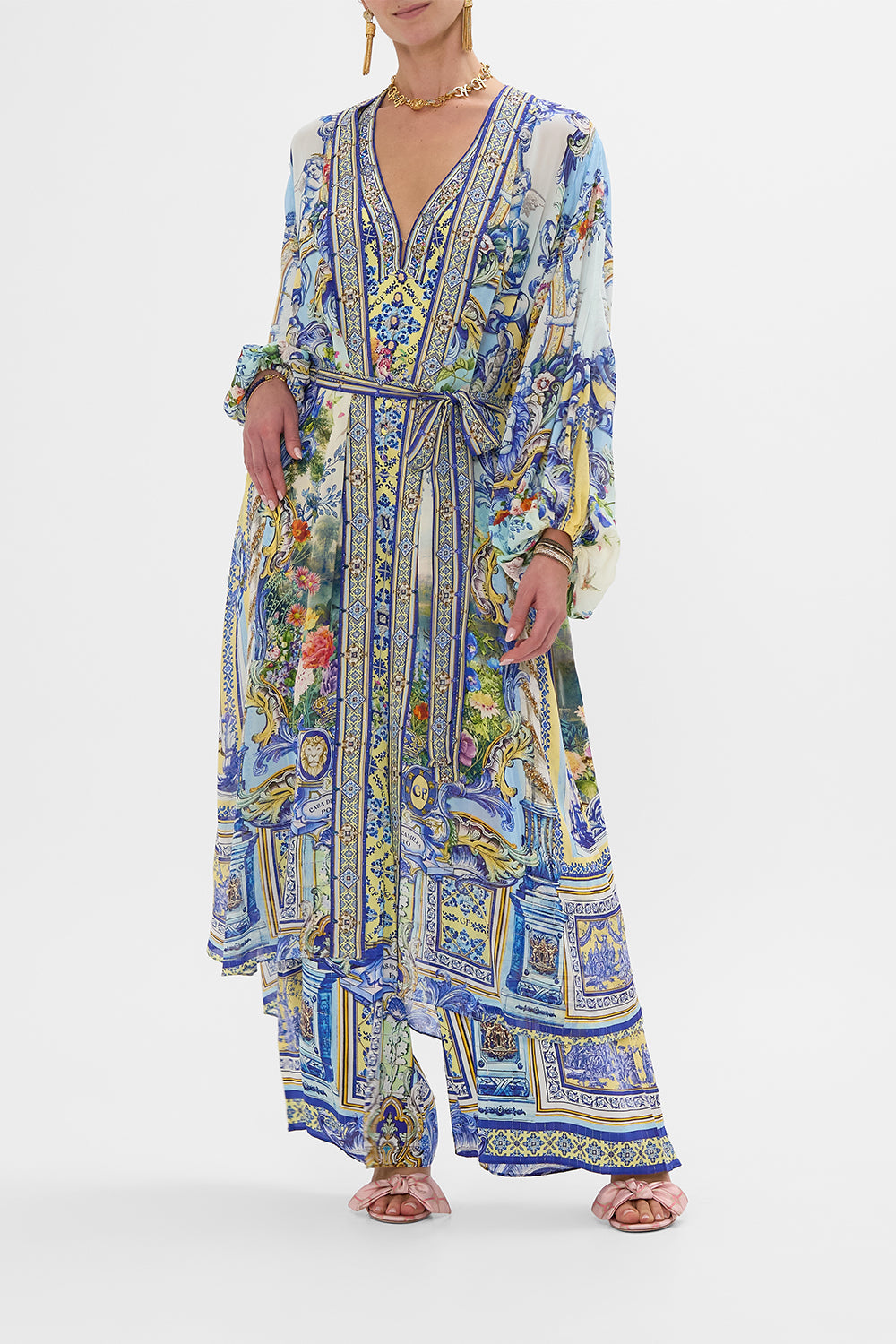 CAMILLA Blouson Sleeve Layer in Wall To Wall Wonders print