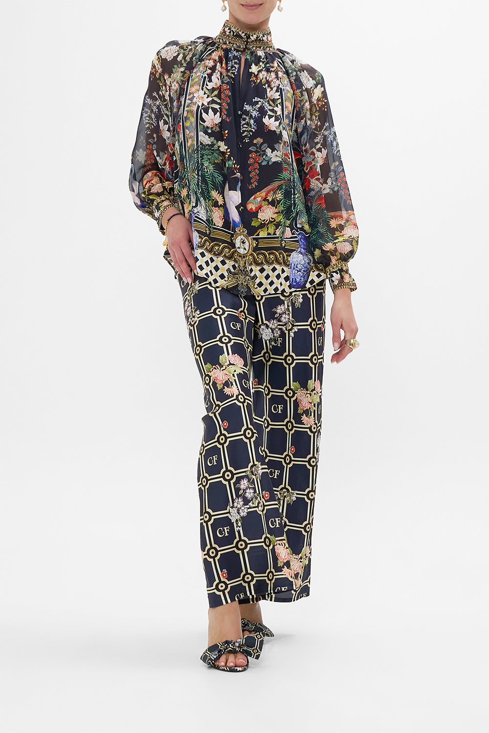 The CAMILLA DOUBLE BREASTED SUIT JACKET THE IMPERIAL GATE in our  print.