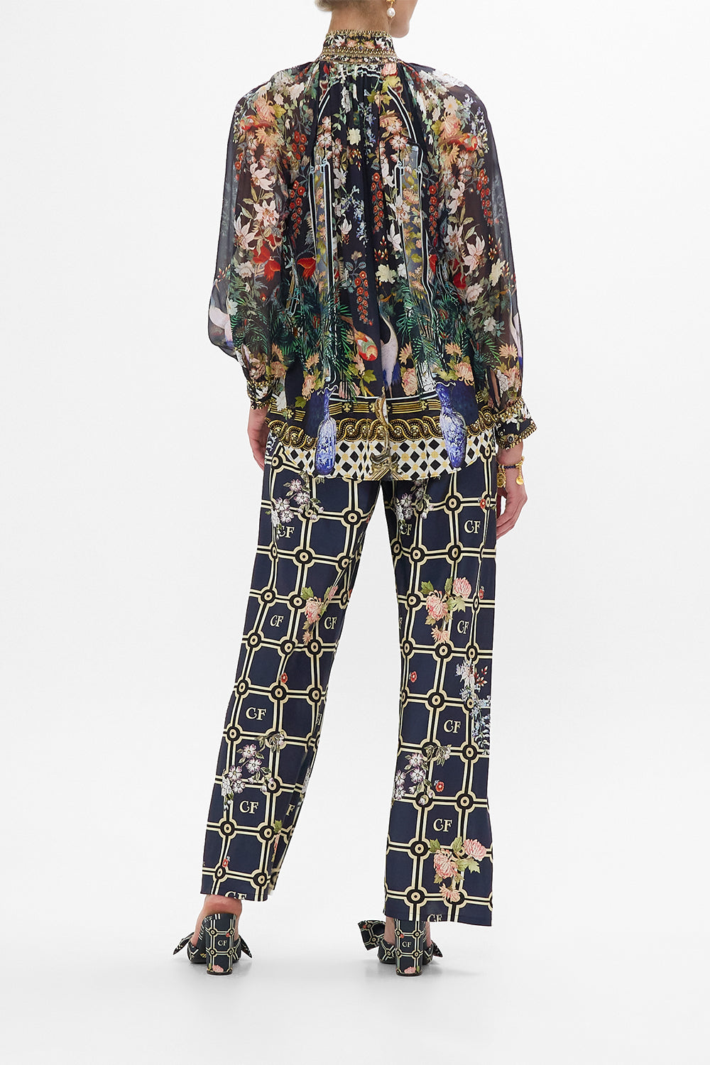 The CAMILLA DOUBLE BREASTED SUIT JACKET THE IMPERIAL GATE in our  print.