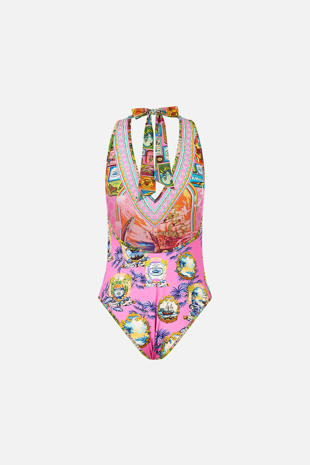 REVERSIBLE BIND EDGE HALTER ONE PIECE SALTY SPLENDOUR