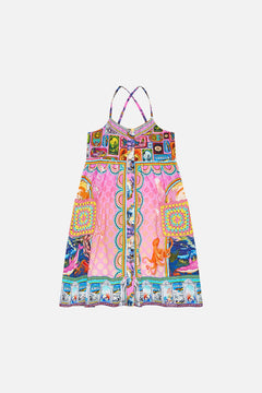 KIDS MIDI DRESS WITH CROCHET POCKETS 12-14 SALTY SPLENDOUR