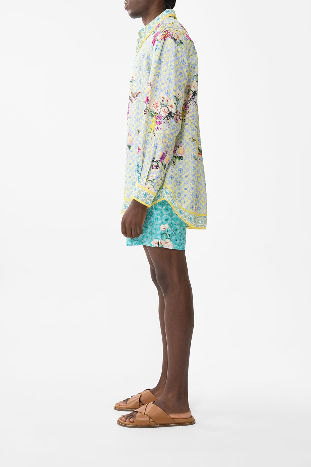 The CAMILLA FITTED WAIST GATHERED SKIRT WITH LINING DRESSING ROOM DRAMA in our  print.
