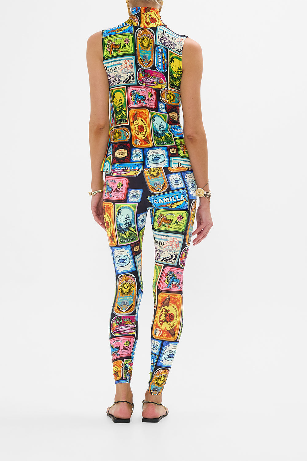 The CAMILLA POCKET PLAYSUIT VENUS ON A VESPA in our  print.