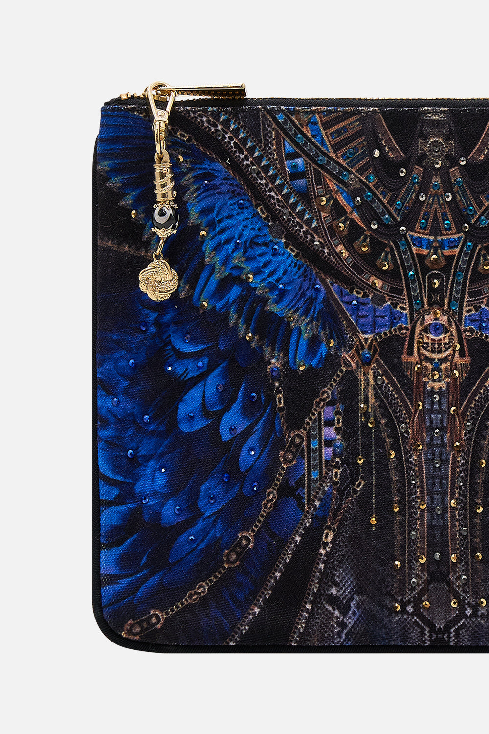 CAMILLA Small Canvas Clutch in Other Side of The Oasis print. 