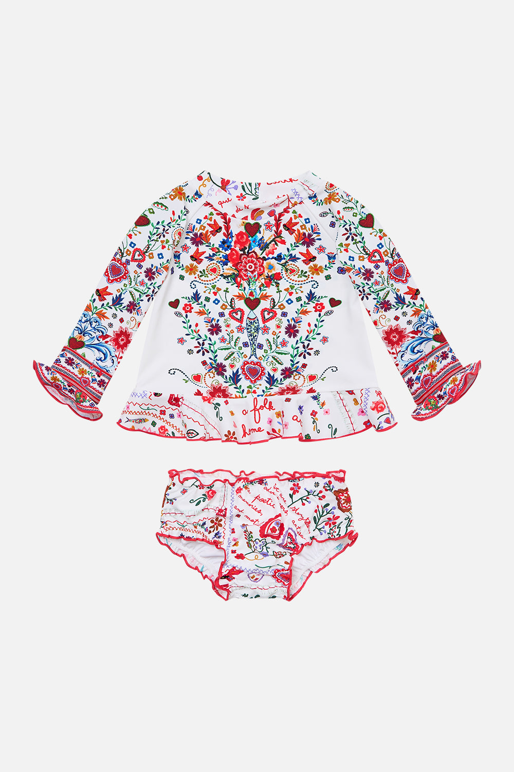 The CAMILLA HIGH WAISTED TIERED SKIRT AZUL ADVENTURES in our  print.