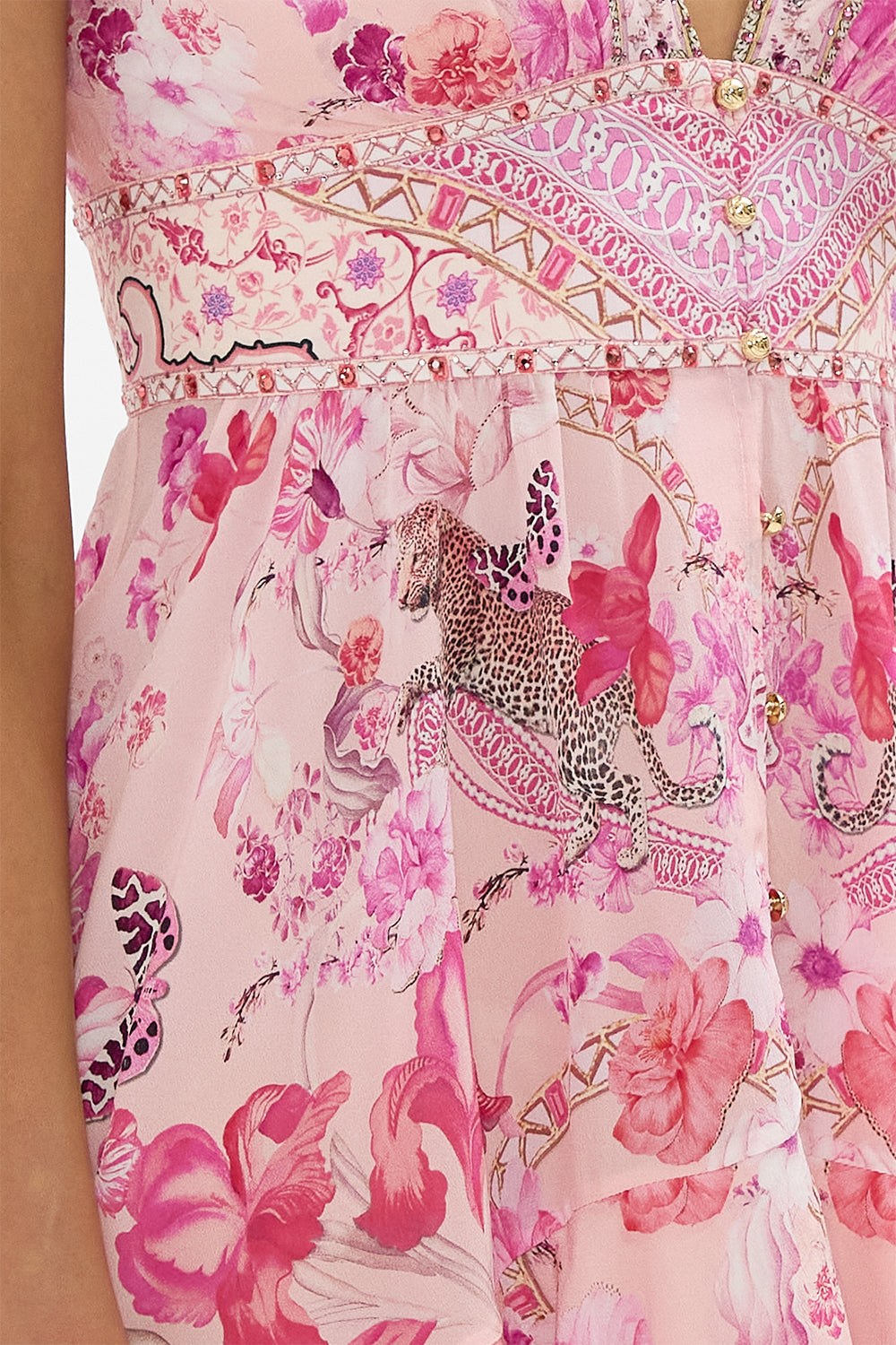 BUTTON FRONT STRAPPY FRILL DRESS BOTANICAL NOVELLA