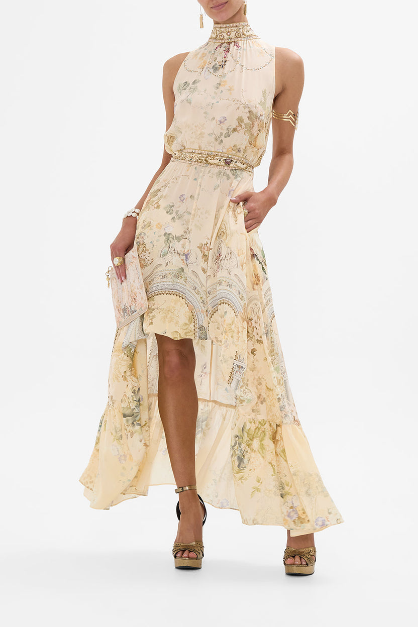 NECKTIE DRESS WITH ELASTICATED WAIST MAGIC IN THE MANUSCRIPTS
