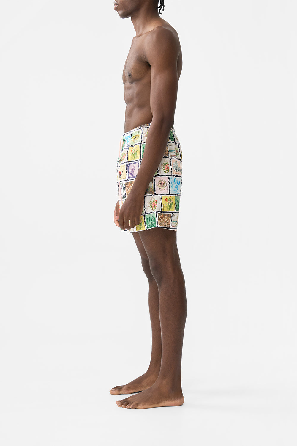 The CAMILLA LARGE CRYSTALLED SILK SQUARE SCARF TILES DARLS in our  print.