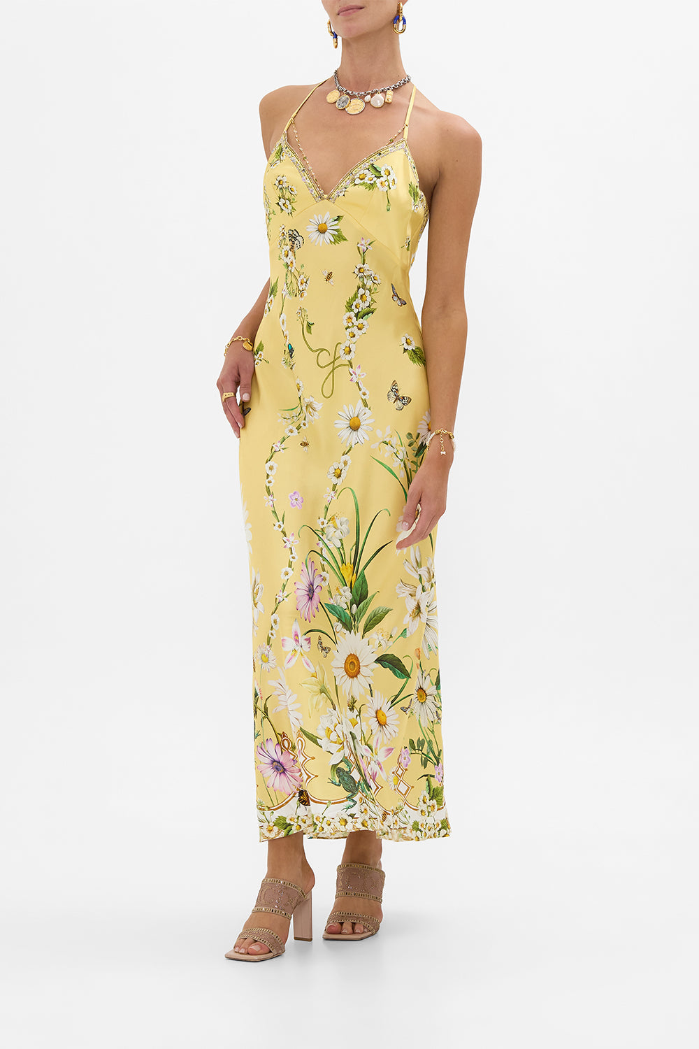 The CAMILLA CROPPED WRAP SHIRT SONG OF SAINT ANTHONY in our  print.