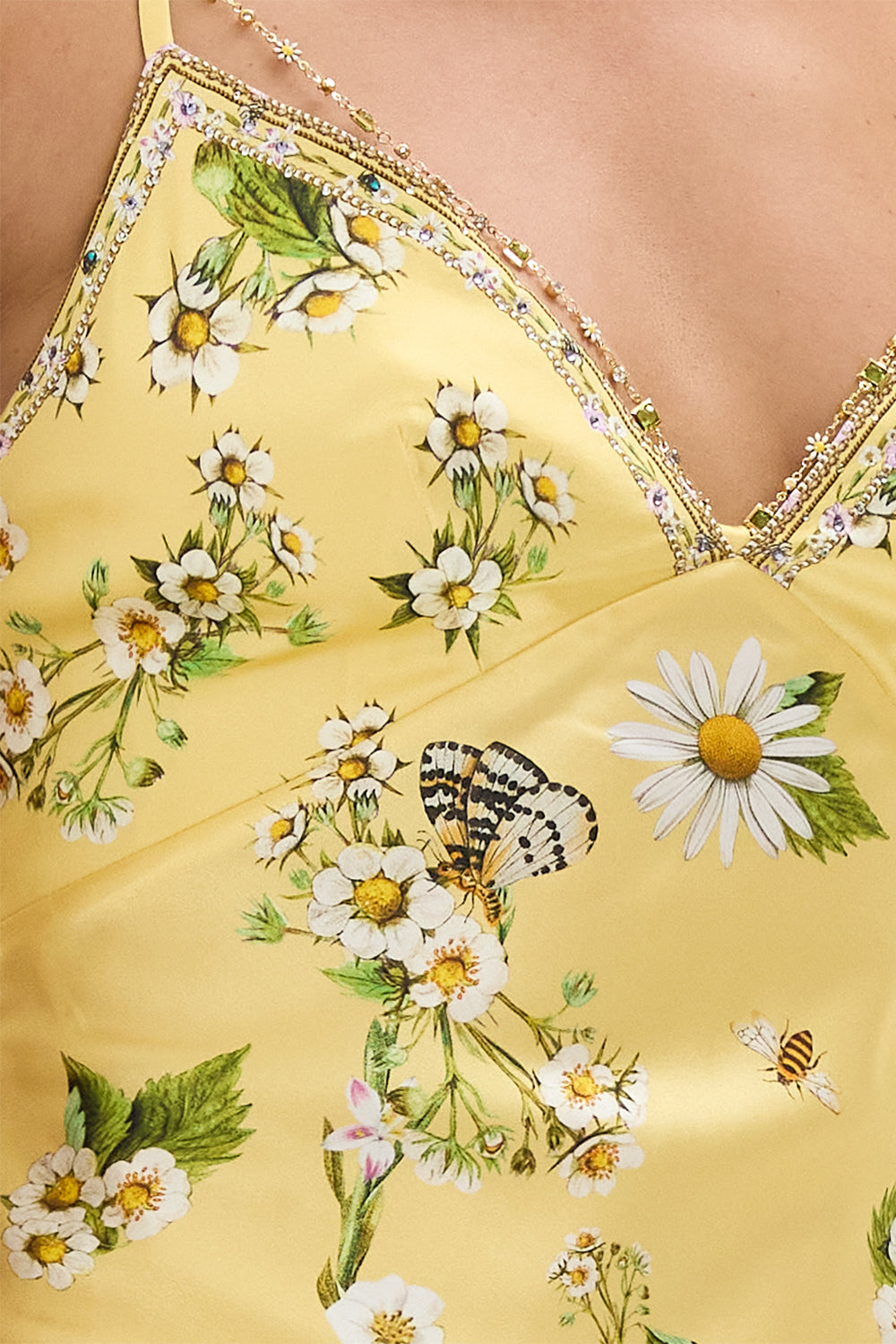 The CAMILLA CROPPED WRAP SHIRT SONG OF SAINT ANTHONY in our  print.