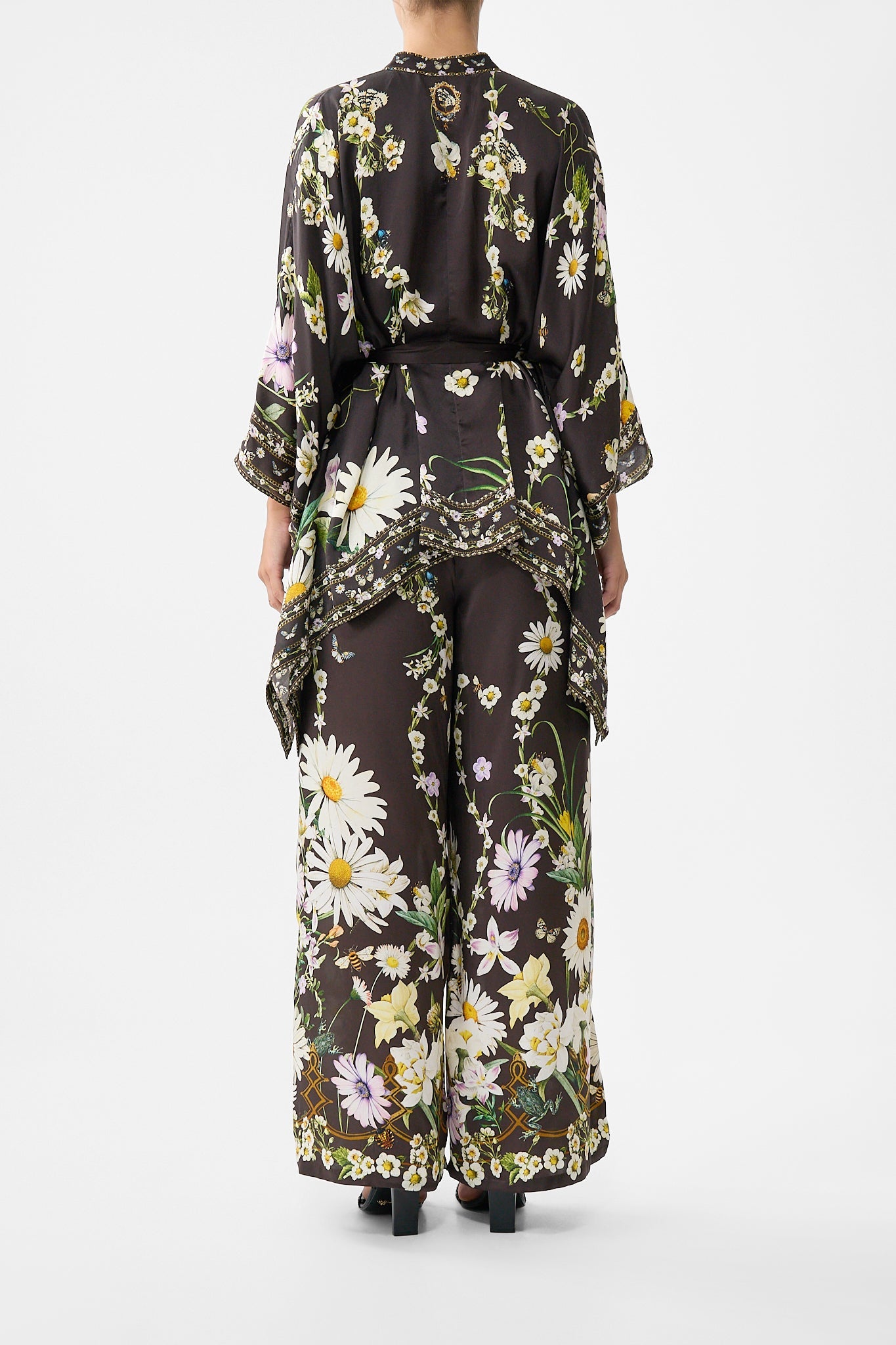 The CAMILLA HIGHNECK TIERED RUFFLE HEM DRESS NOBLE ENDEAVOURS in our  print.