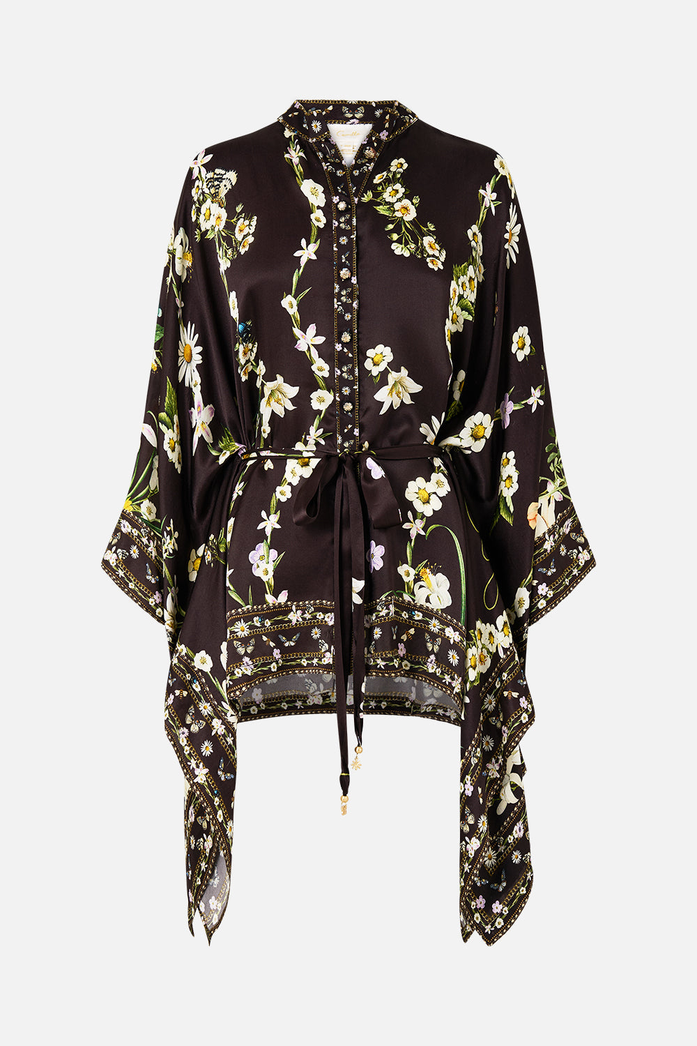 The CAMILLA HIGHNECK TIERED RUFFLE HEM DRESS NOBLE ENDEAVOURS in our  print.