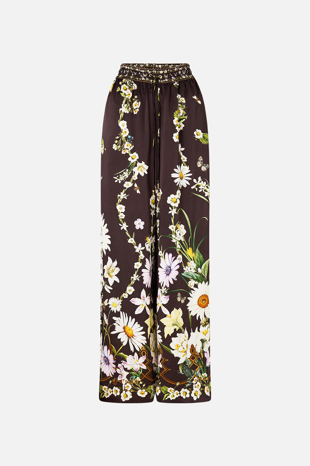 The CAMILLA WIDE LEG TROUSER WITH FRONT POCKETS SPIRIT OF SANTA MARIA in our  print.