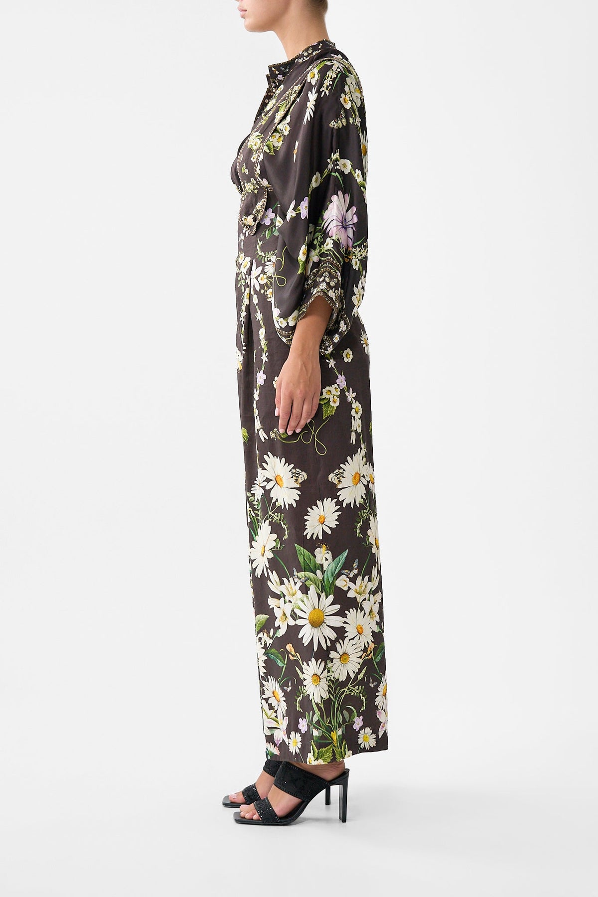 The CAMILLA Detachable Strap Wide Leg Jumpsuit in our Dish It, Daisy print.