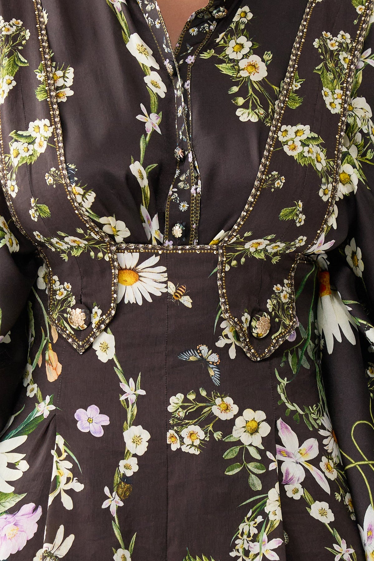 The CAMILLA Detachable Strap Wide Leg Jumpsuit in our Dish It, Daisy print.