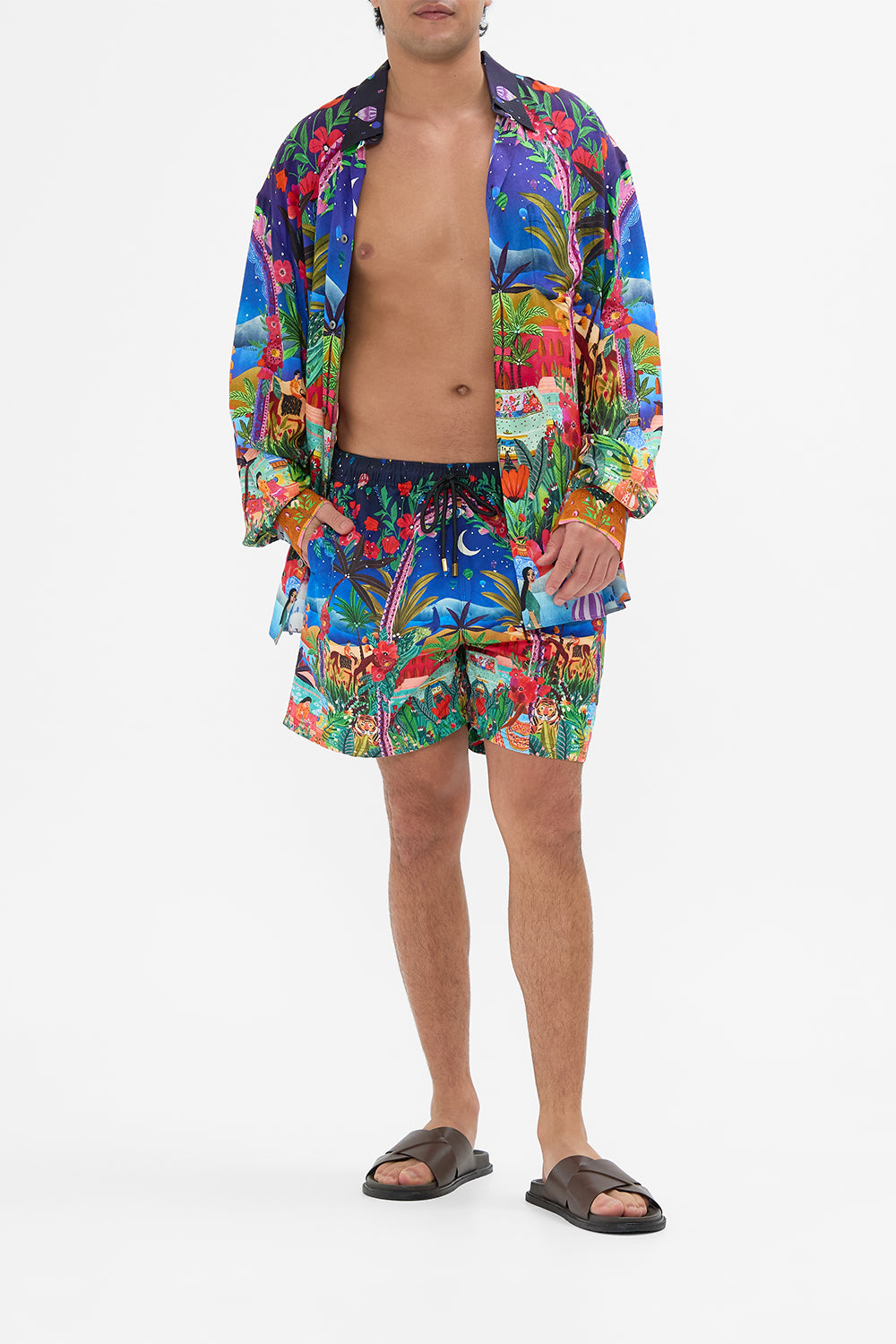 Hotel Franks By CAMILLA Mid Length Boardshort in Midnight Muses print. 