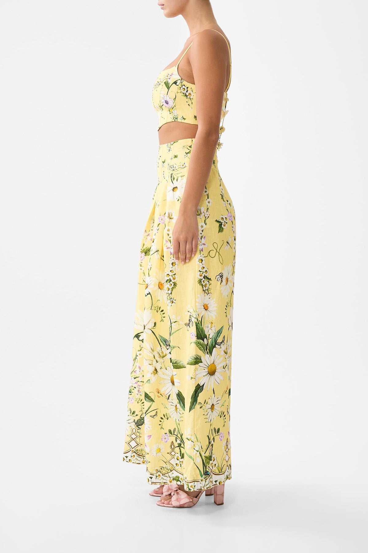 The CAMILLA Corset Crop Top in our Daisy Chains print.