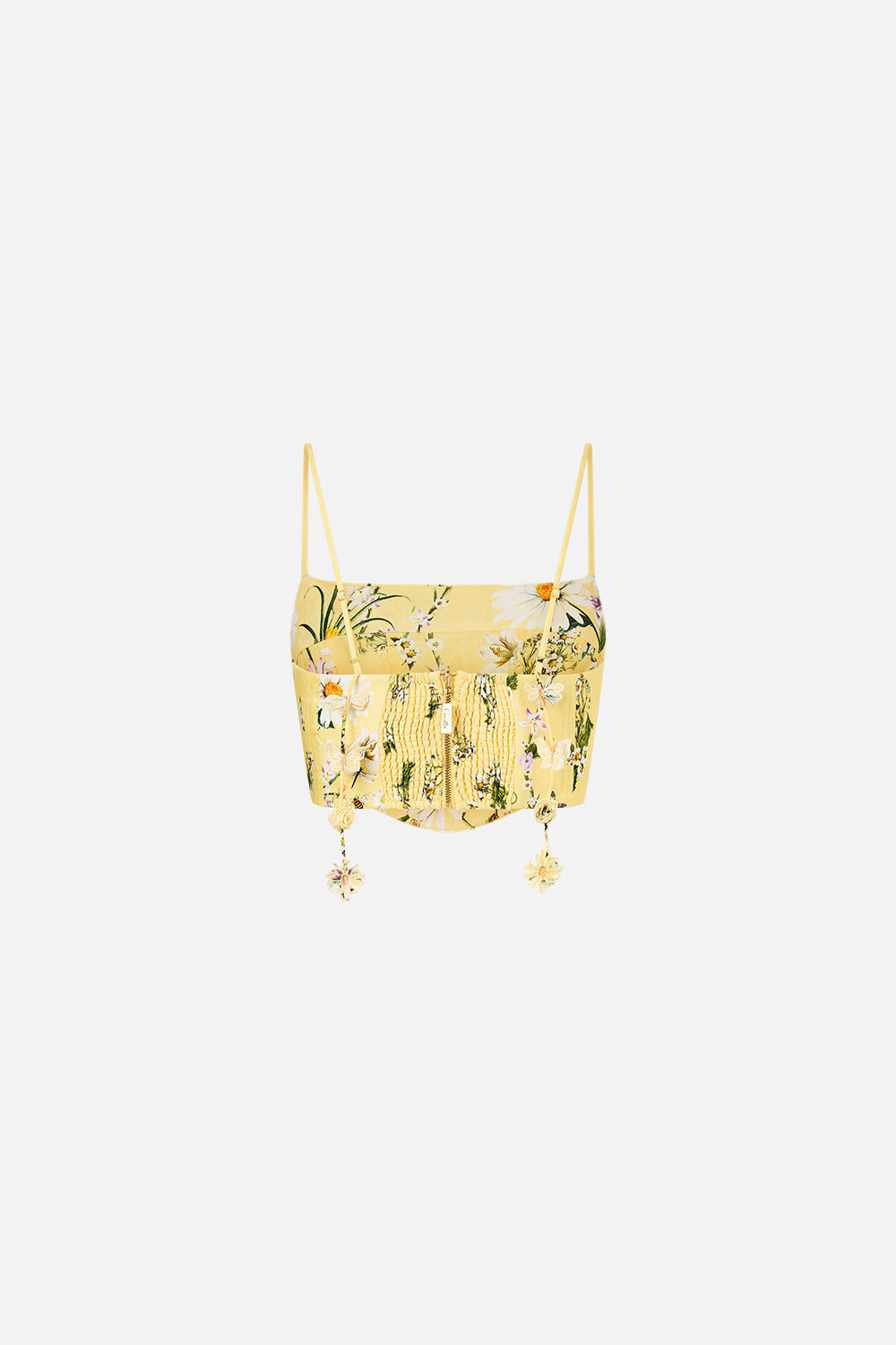 The CAMILLA BUTTON FRONT HALTER PLAYSUIT JUST COASTING in our  print.