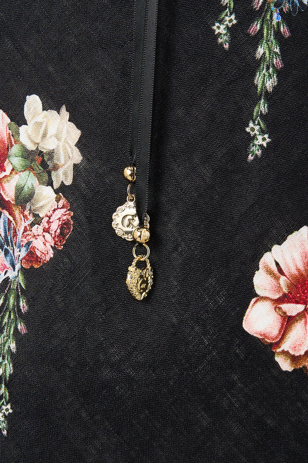 The CAMILLA Embroidered Bodice Bias Dress in our Noble Endeavours print.