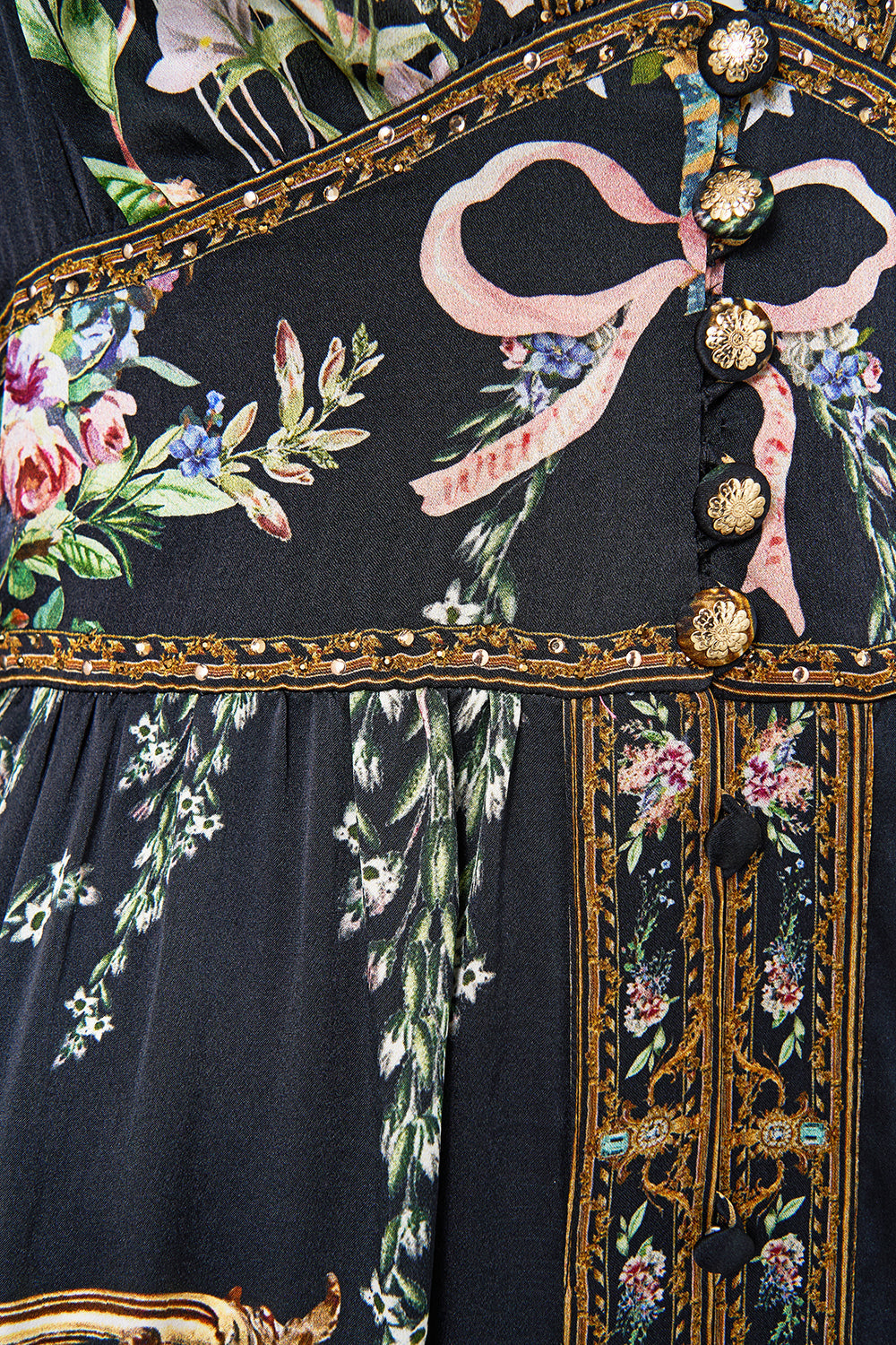 The CAMILLA Kimono Sleeve Dress With Shirring Detail in our Noble Endeavours print.