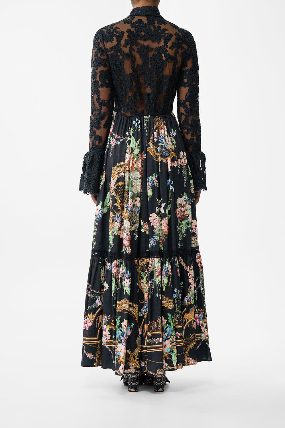 The CAMILLA Lace Bodice Maxi Dress in our Noble Endeavours print.
