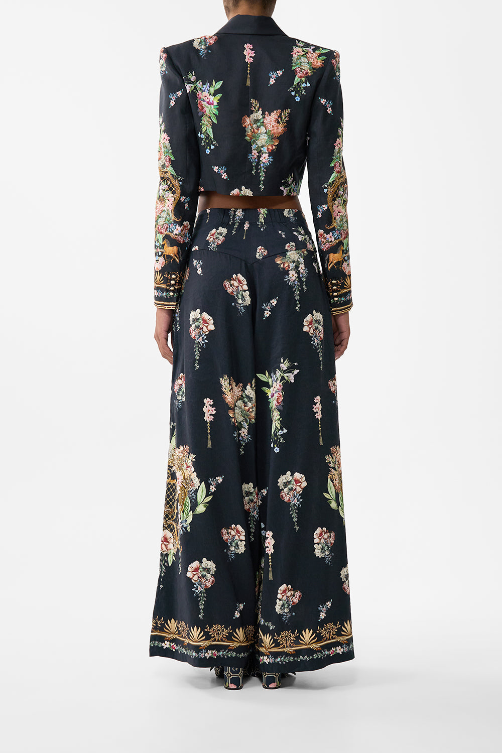The CAMILLA SILK CHIFFON SHRUG JUST COASTING in our  print.
