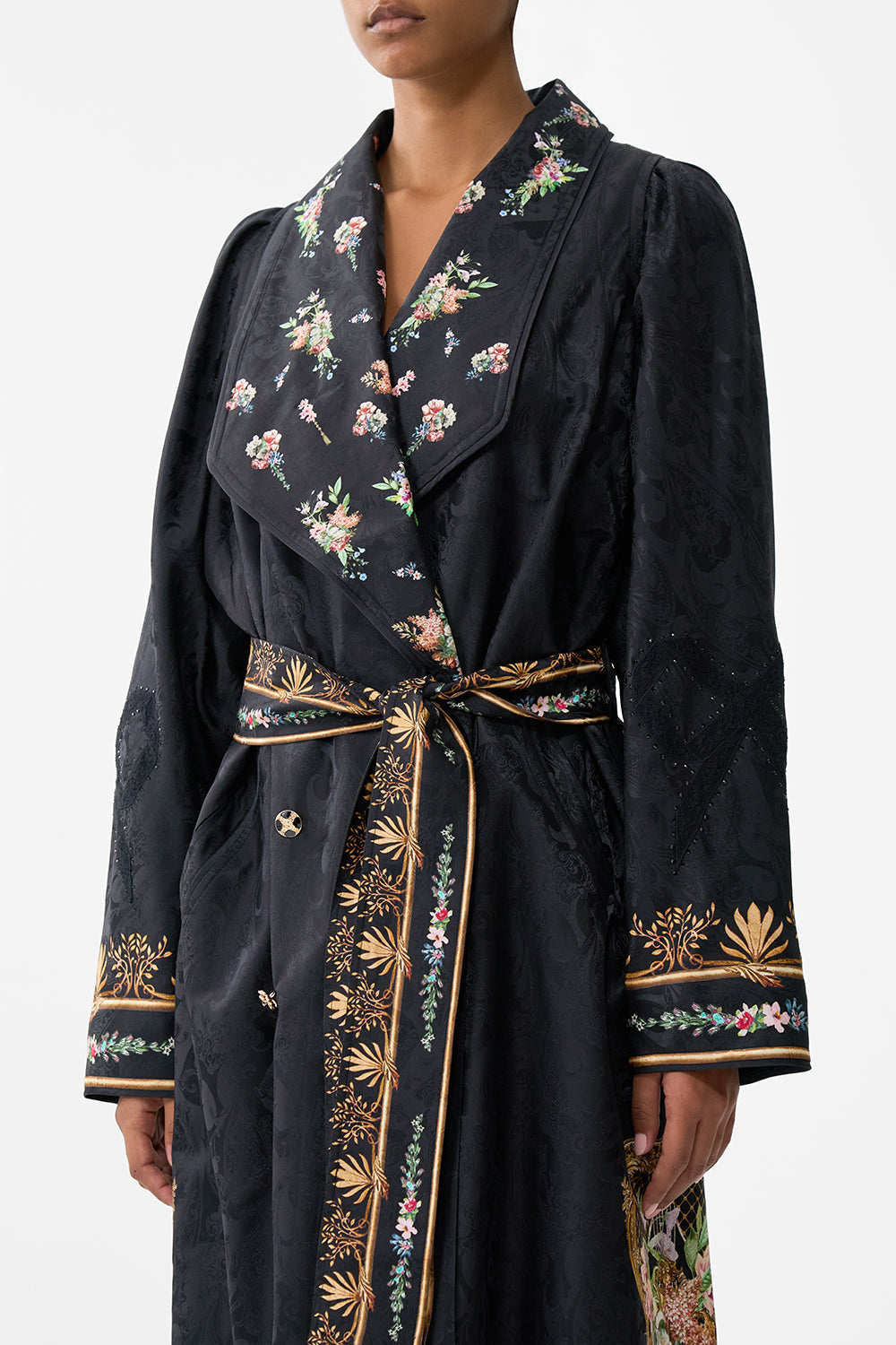 The CAMILLA Coat With Vest Detail in our Noble Endeavours print.