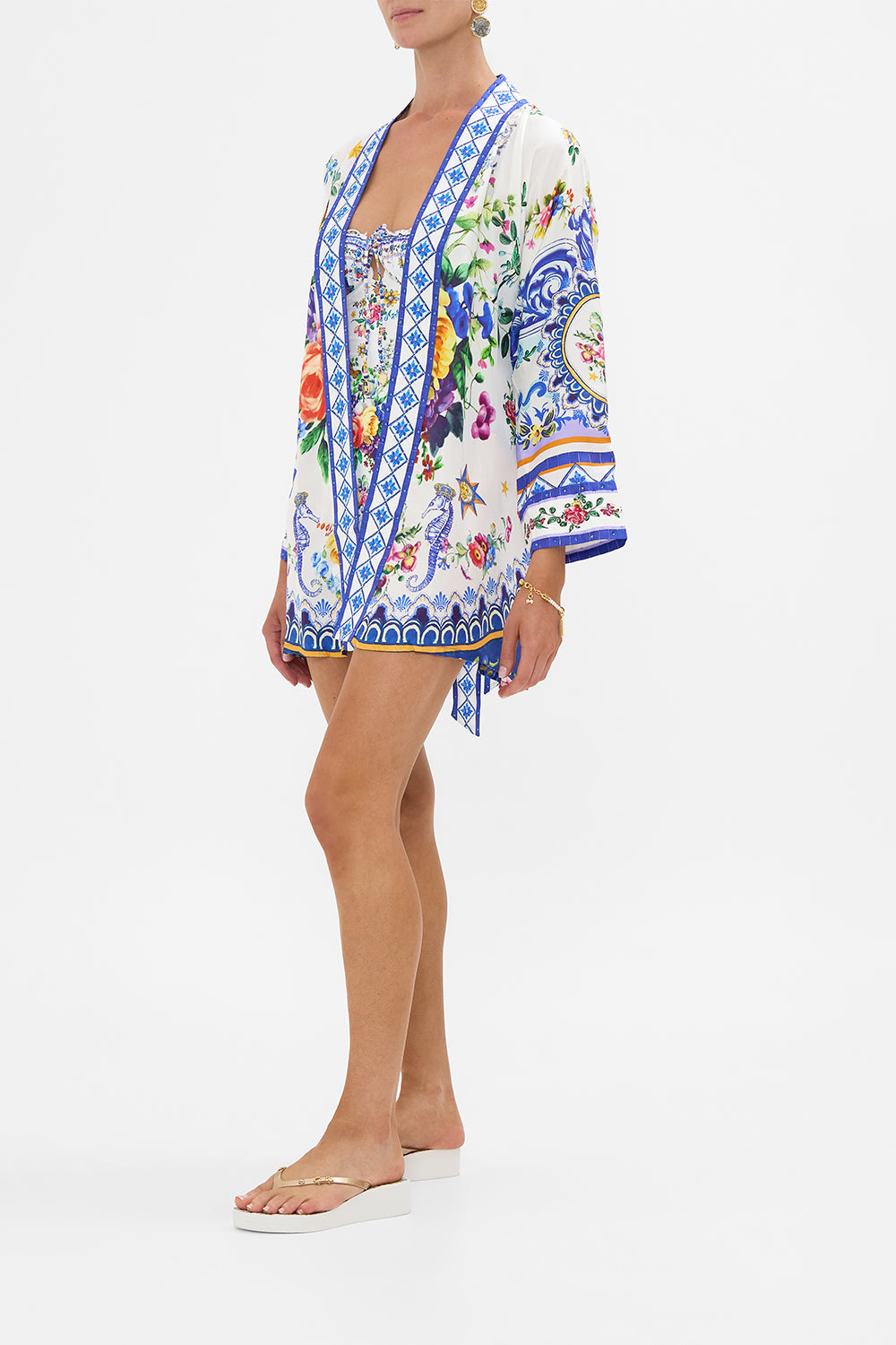 The CAMILLA MINI SHIRT DRESS MAJESTIC MILLA in our  print.