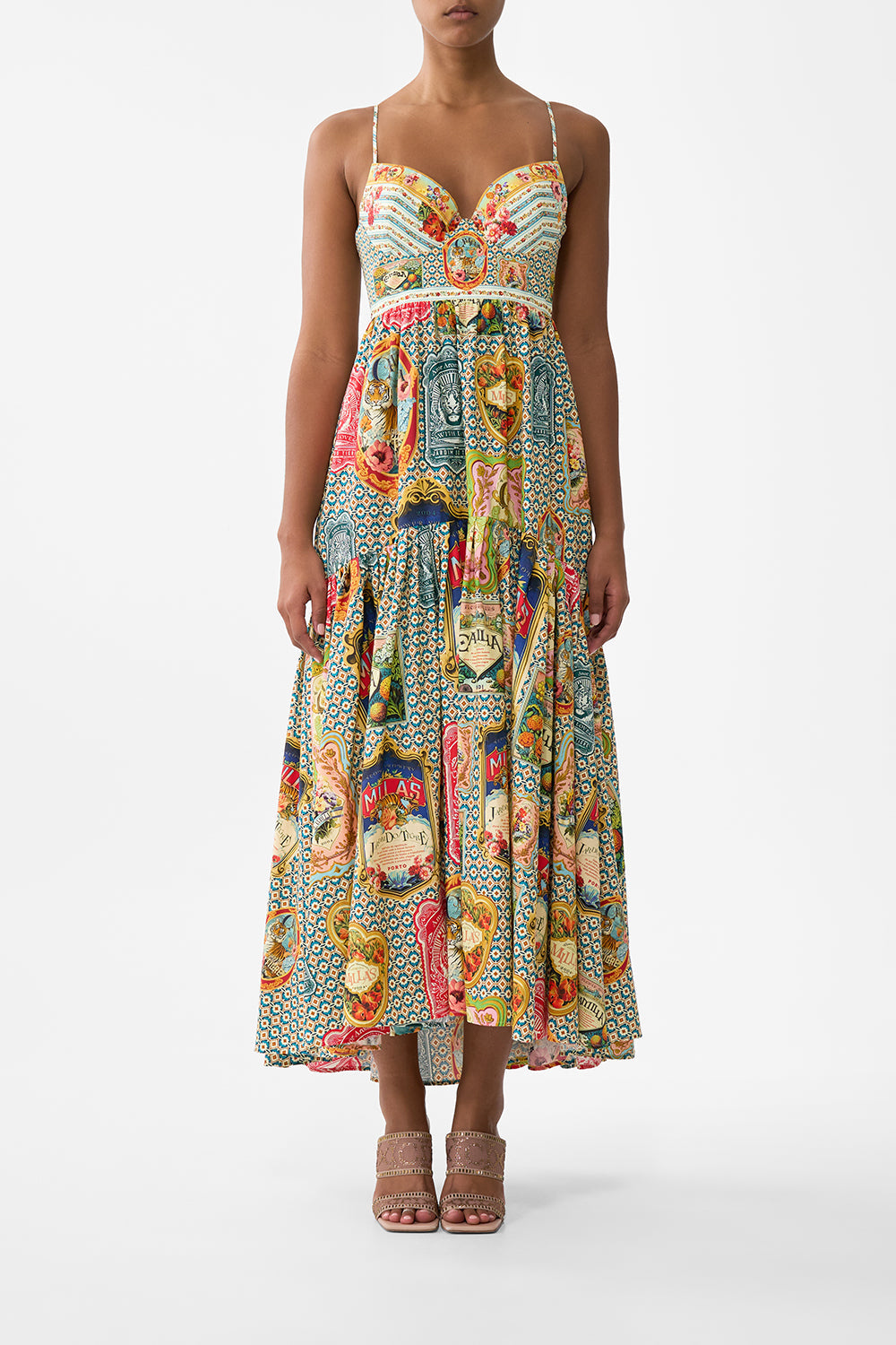 The CAMILLA MINIMAL SHIFT DRESS DRESSING ROOM DRAMA in our DRESSING ROOM DRAMA print.