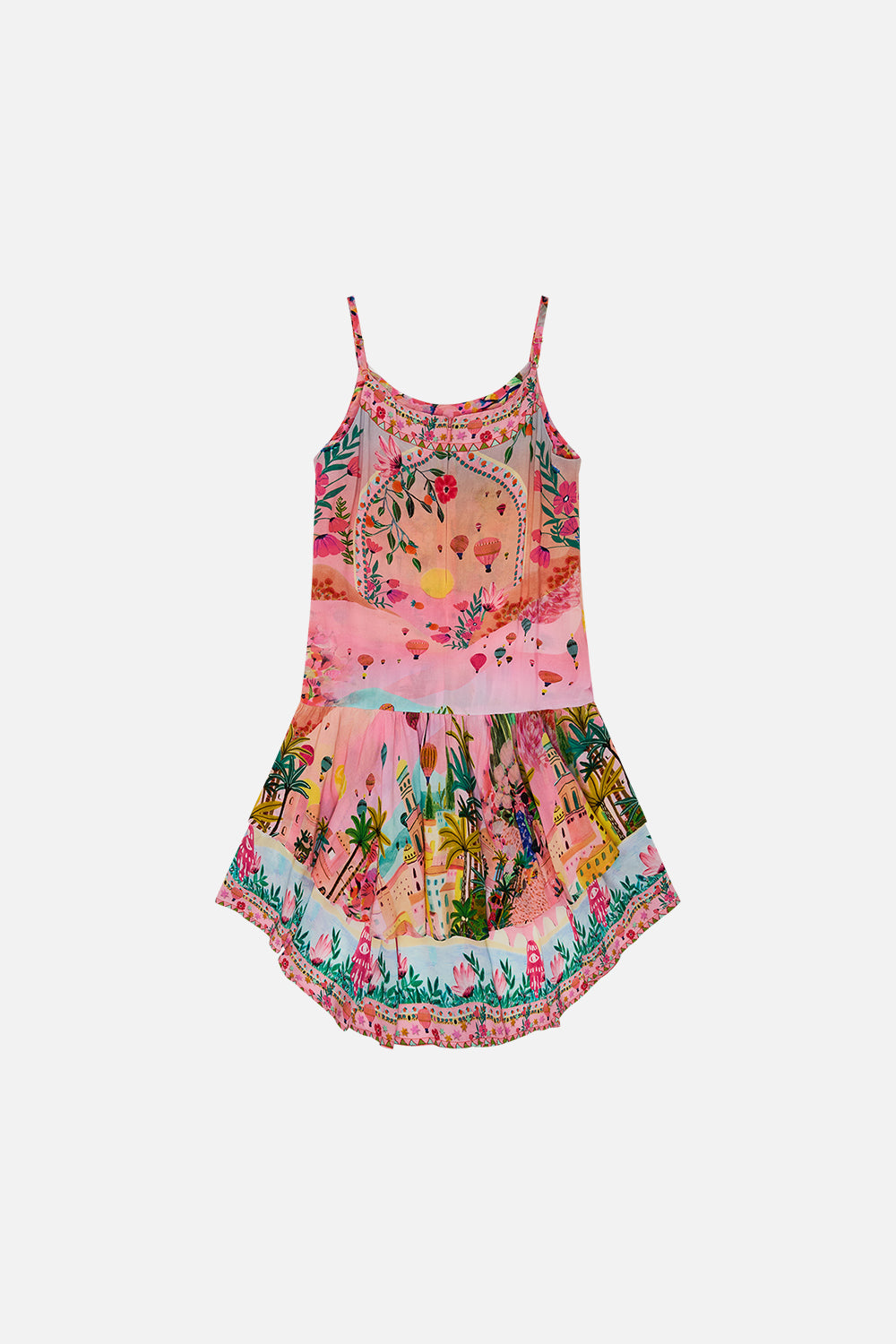 Milla by CAMILLA Kids Tiered Hi Lo Party Dress4-10 in Sister Sunset print. 