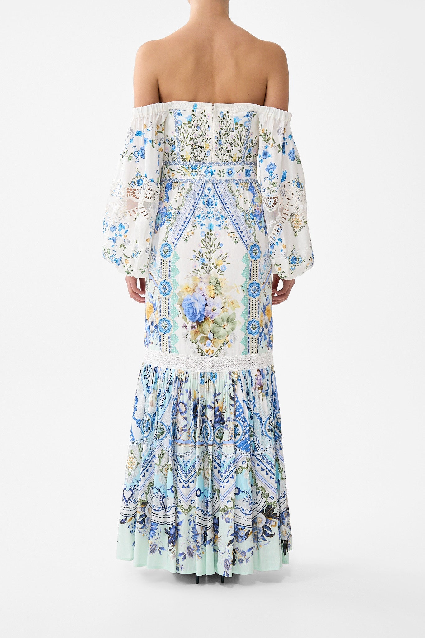 The CAMILLA KIDS FRILL SLEEVE TEE WITH BABYLOCKED EDGE SULTANAHMET SUMMER in our SULTANAHMET SUMMER print.