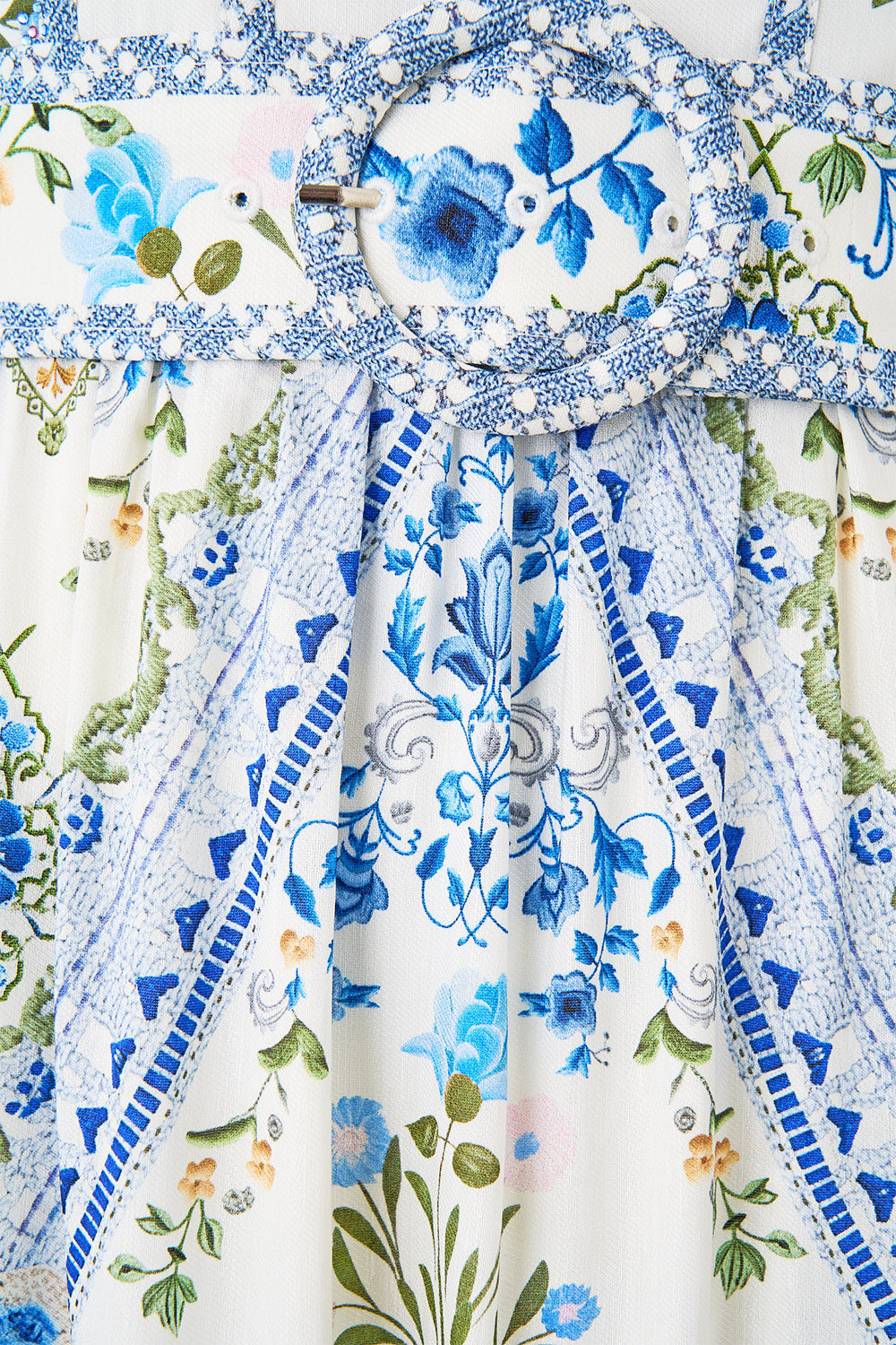 The CAMILLA LACE SLEEVE MINI DRESS BAZAAR BLOOMS in our  print.