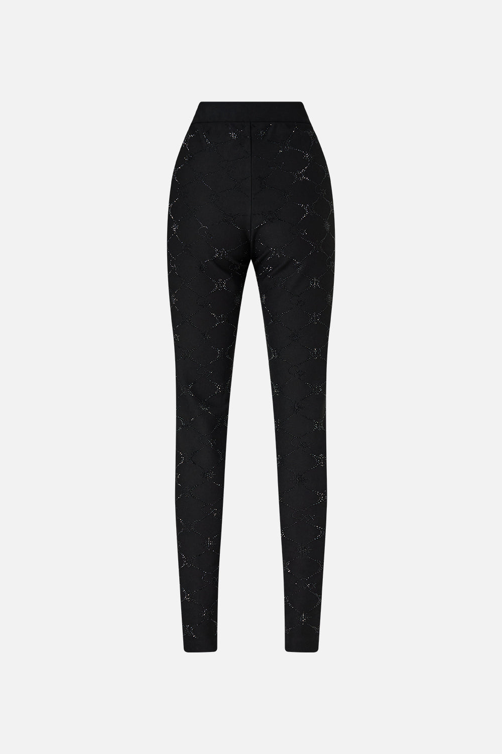The CAMILLA Button Embellished Ponte Pant in our Solid Black print.