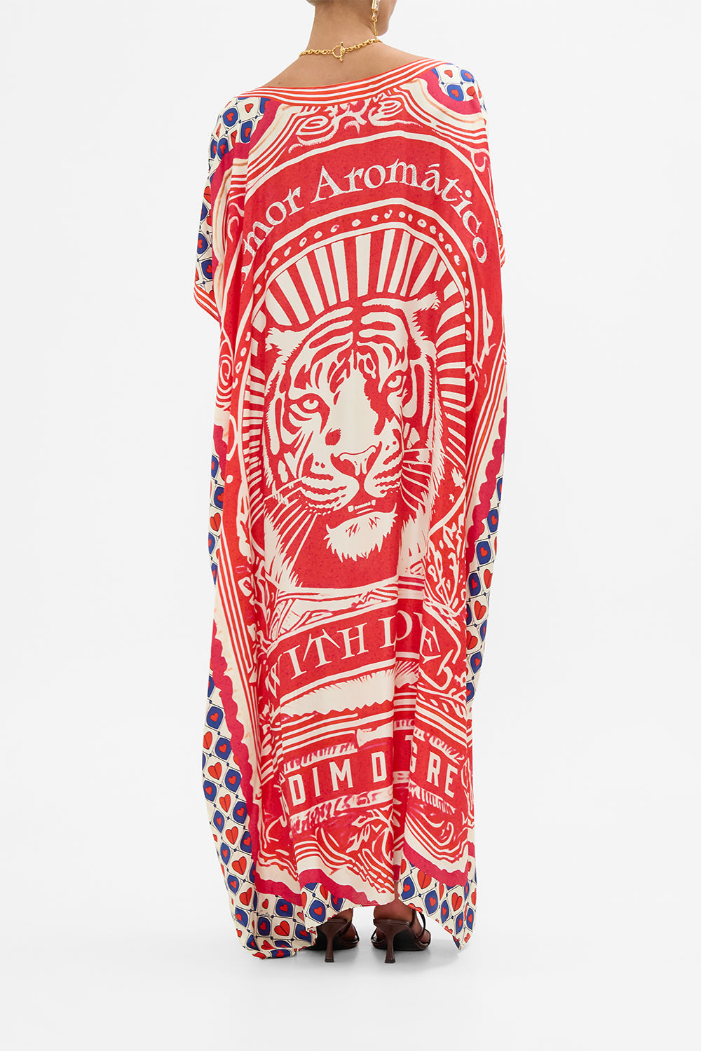 The CAMILLA Round Neck Kaftan in our Rinse & Roar print.
