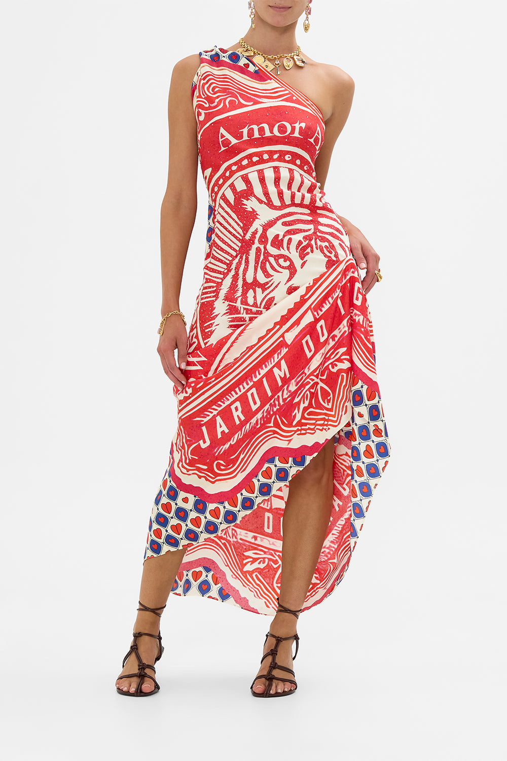 The CAMILLA Round Neck Kaftan in our Rinse & Roar print.