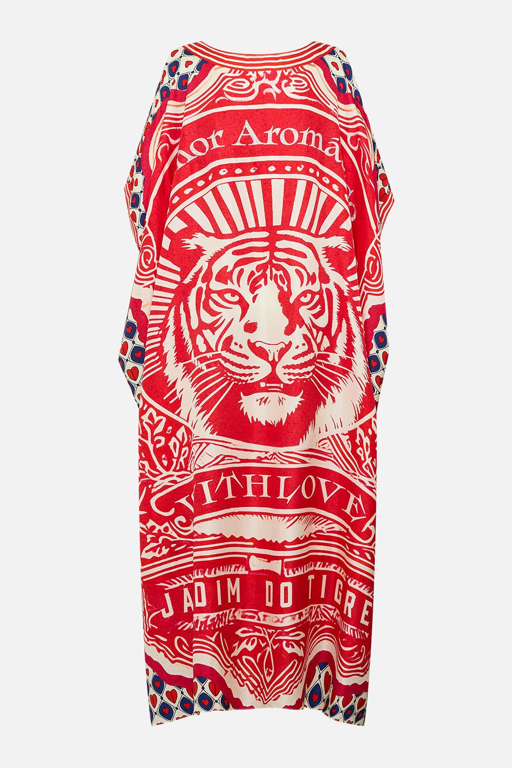 The CAMILLA Round Neck Kaftan in our Rinse & Roar print.