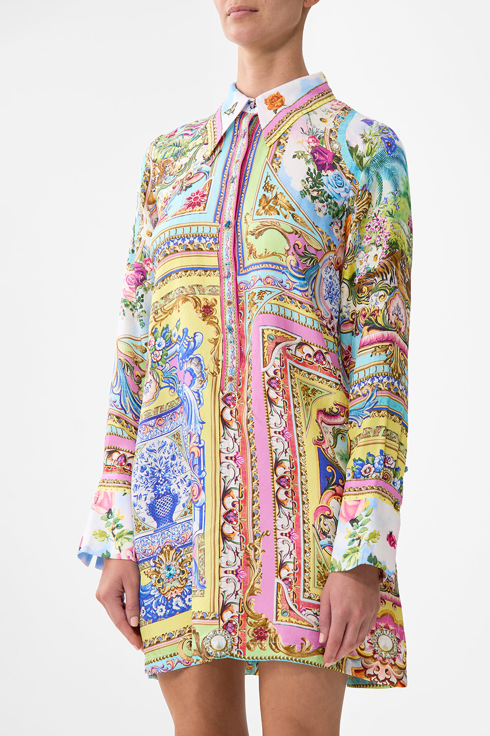 The CAMILLA Mini Shirt Dress in our Spirit Of Santa Maria print.