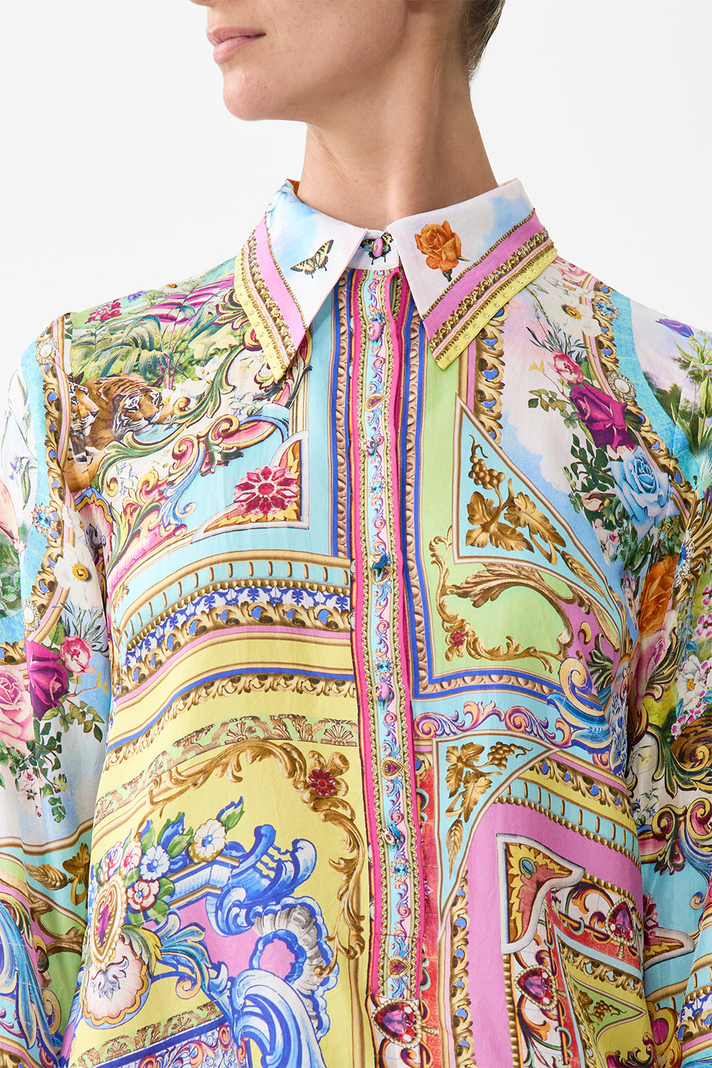 The CAMILLA Mini Shirt Dress in our Spirit Of Santa Maria print.