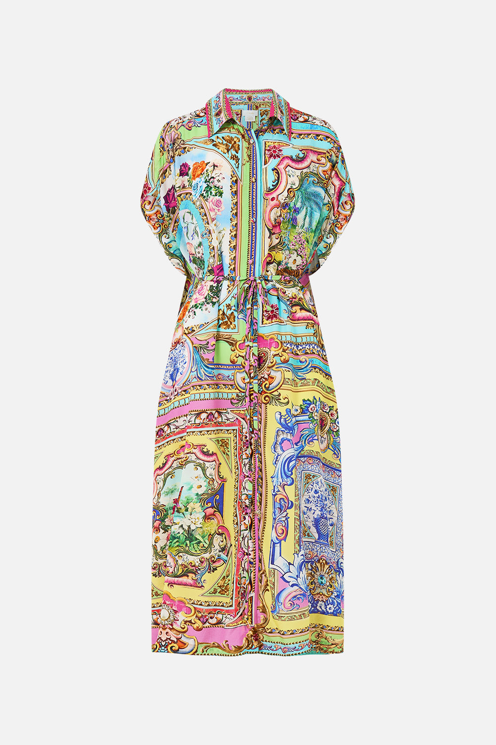 The CAMILLA Sleeveless Shirtdress in our Spirit Of Santa Maria print.