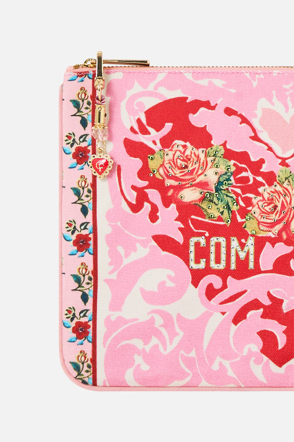 The CAMILLA Small Canvas Clutch in our Pink Porto print.