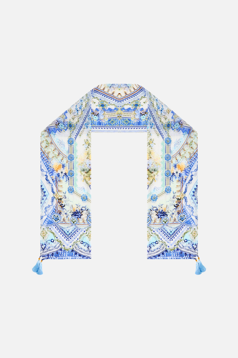 The CAMILLA BANDEAU BIKINI TOP WITH U RING FRONT TRIM OTTOMAN OPULENCE in our  print.